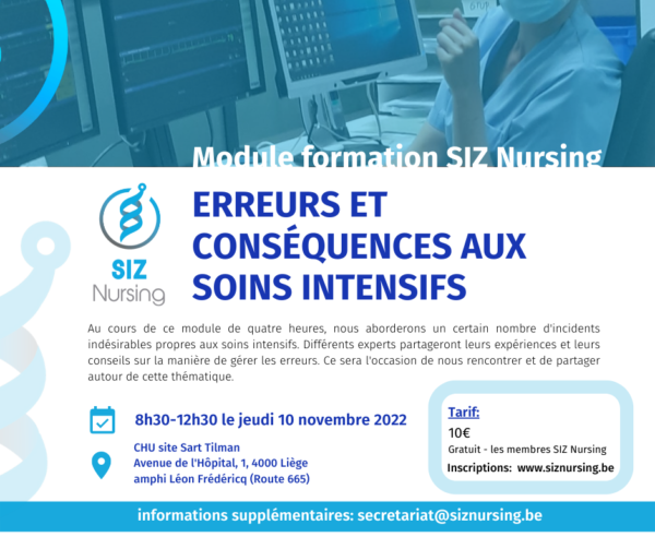 Erreurs et cons quences aux soins intensifs module de formation siz 10